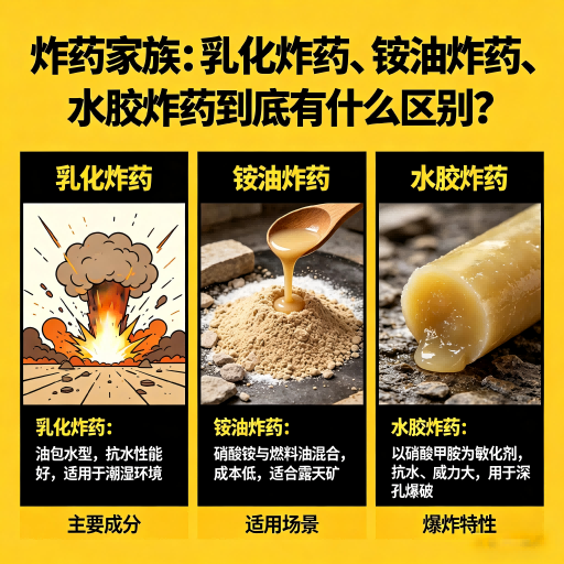 锦屏炸药家族：乳化炸药、铵油炸药、水胶炸药到底有什么区别？